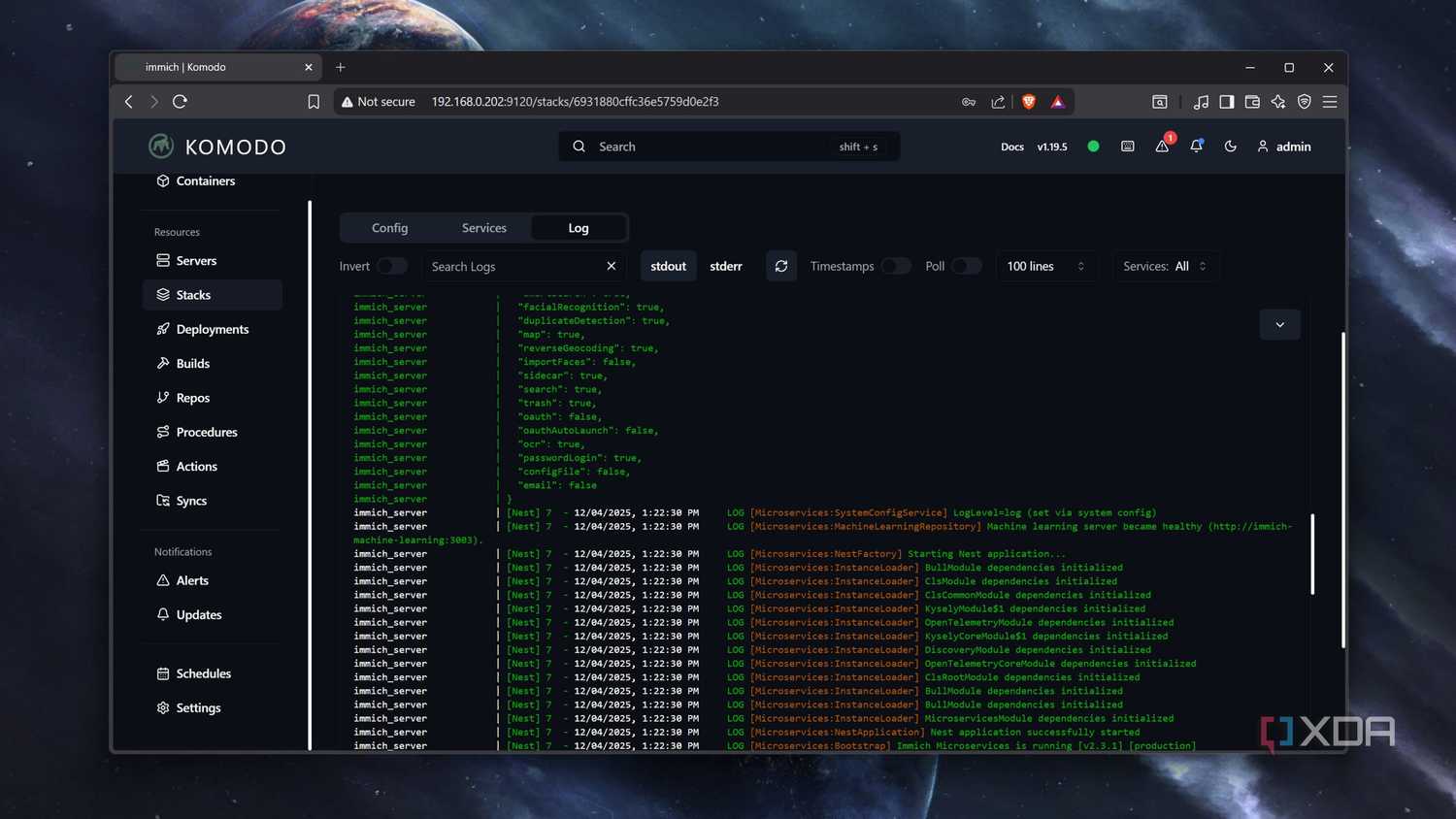 Deploying an Immich instance in Komodo