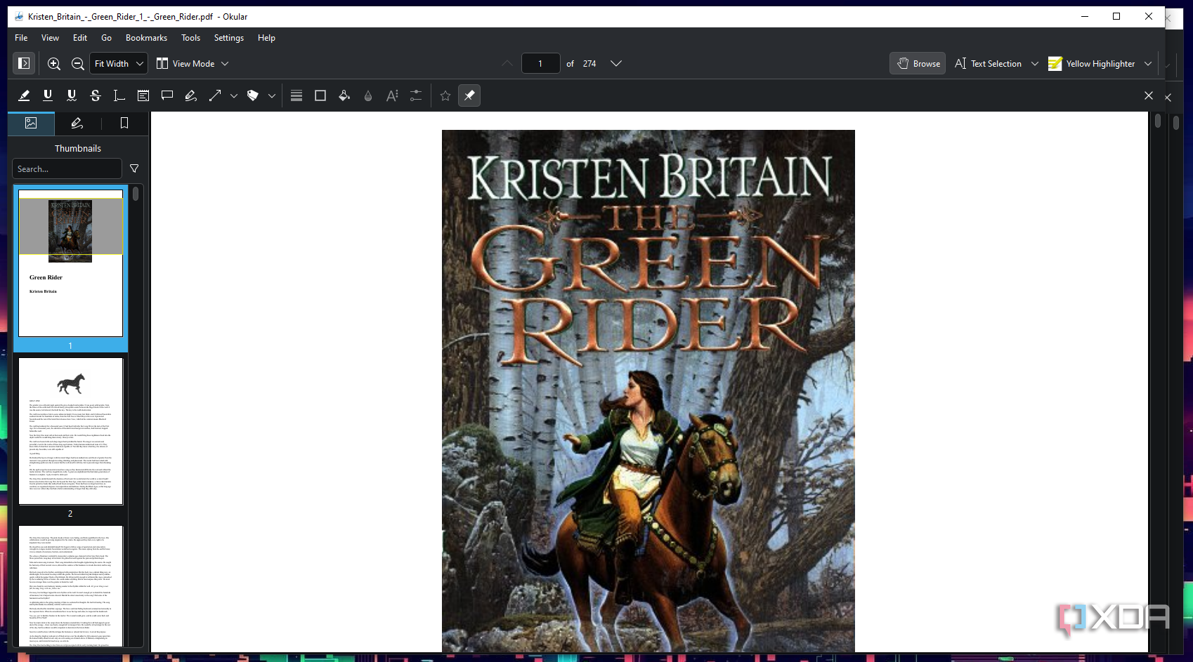 I tried multiple PDF readers, and then I found Okular