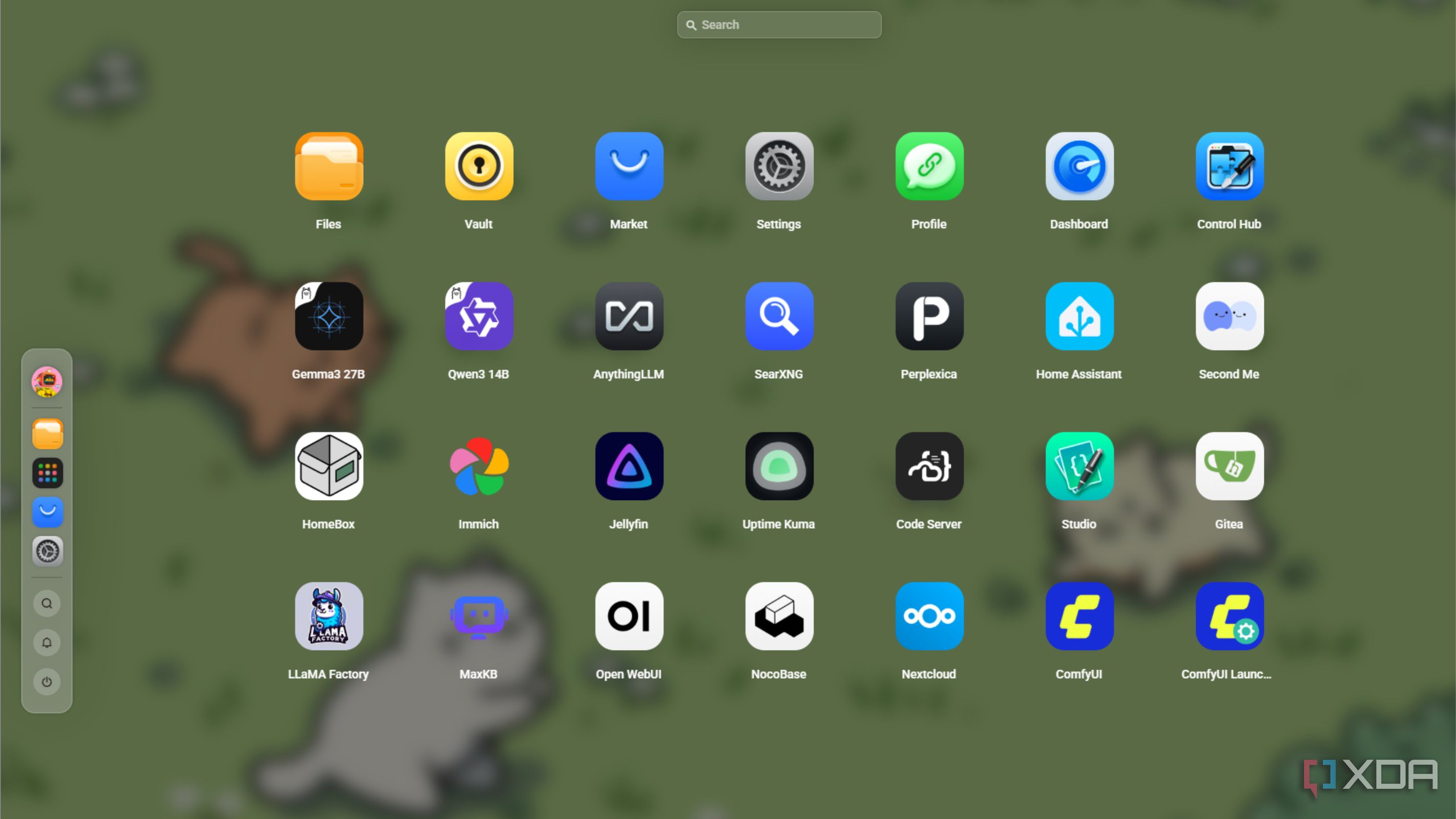 olares os with the app picker open