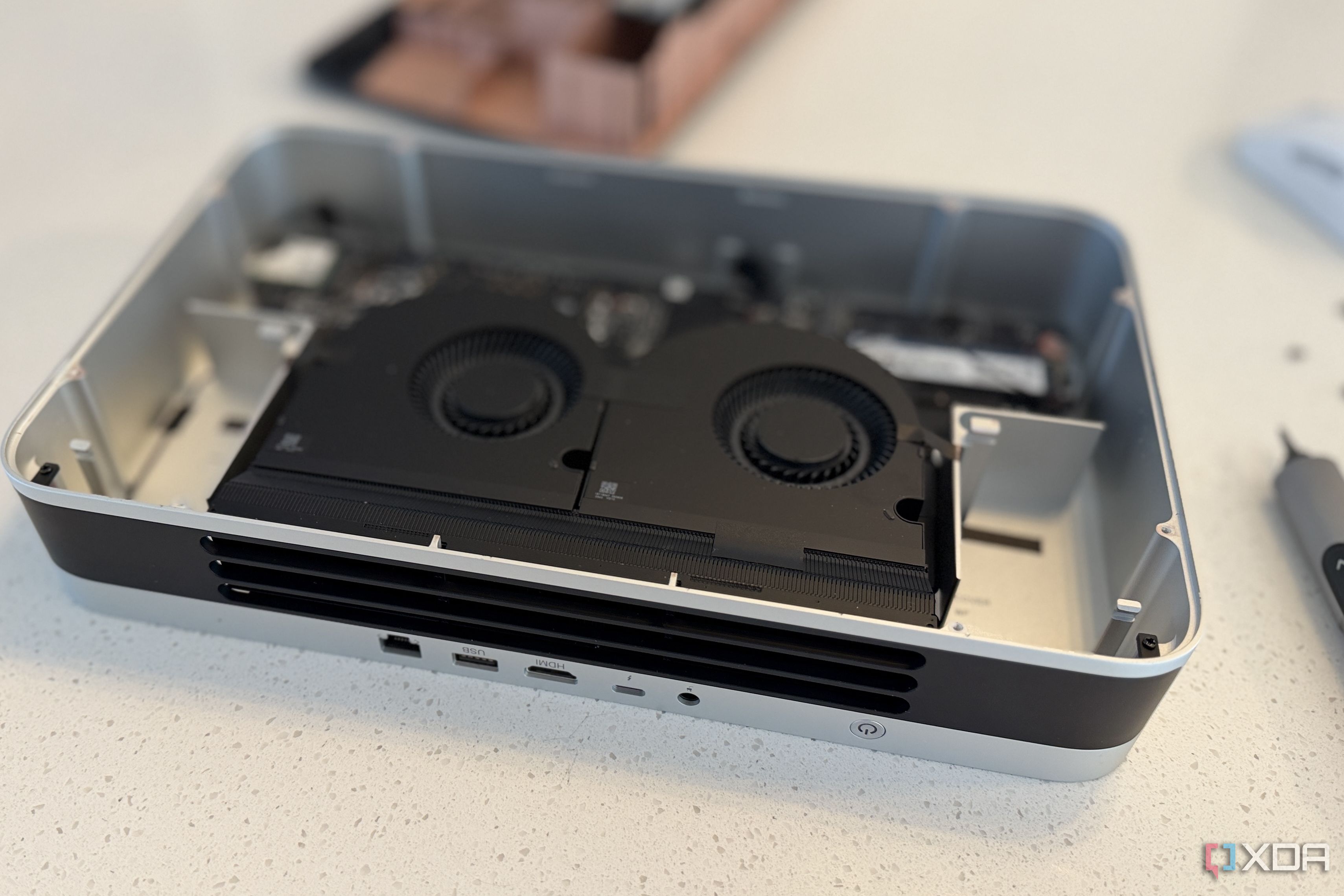 olares one mini PC for AI showing the large dual-fan cooling solution