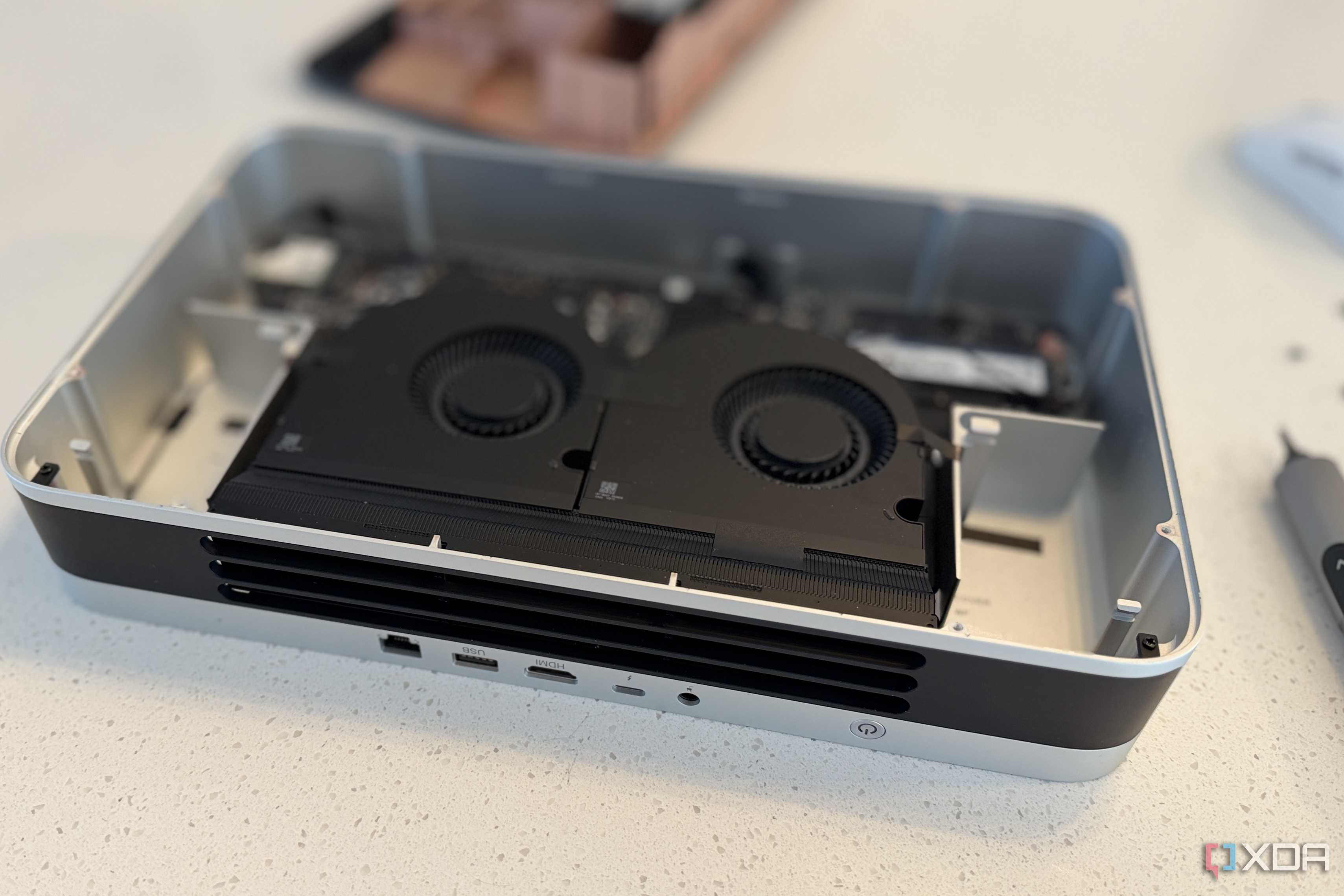 olares one mini PC for AI showing the large dual-fan cooling solution