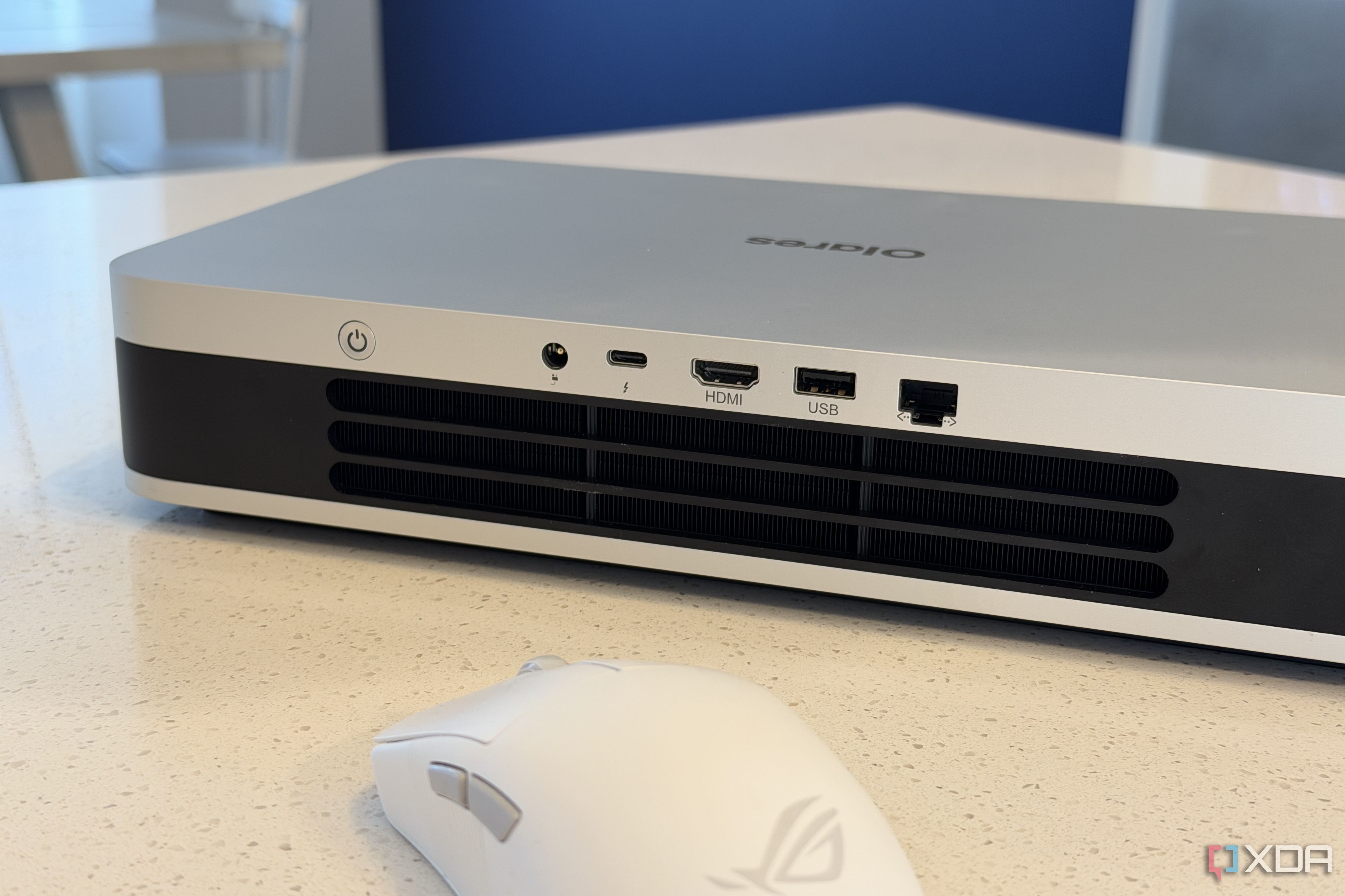 olares one mini PC for AI showing the rear side vents and ports
