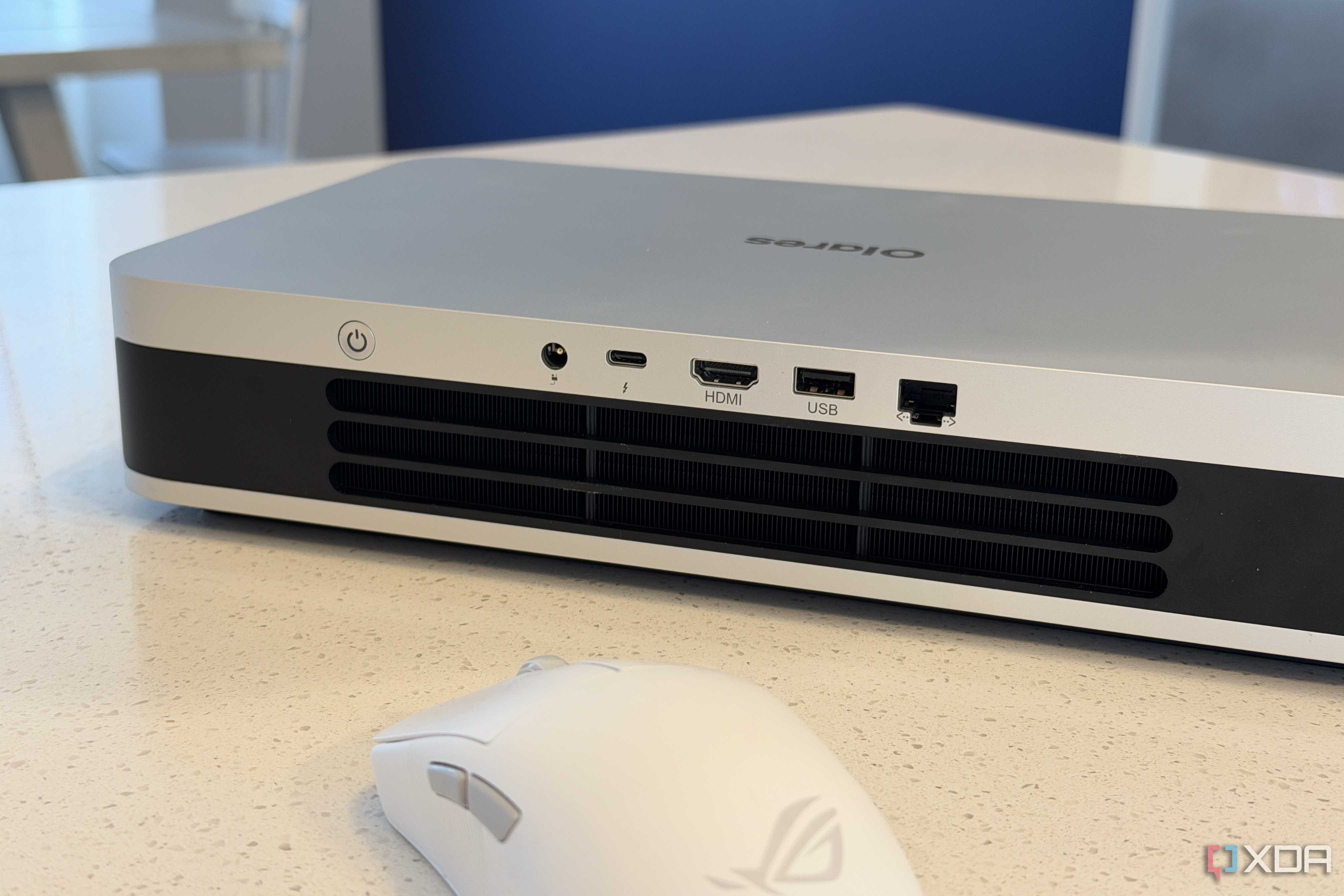 olares one mini PC for AI showing the rear side vents and ports