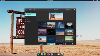 screenshot of pop!_os background settings