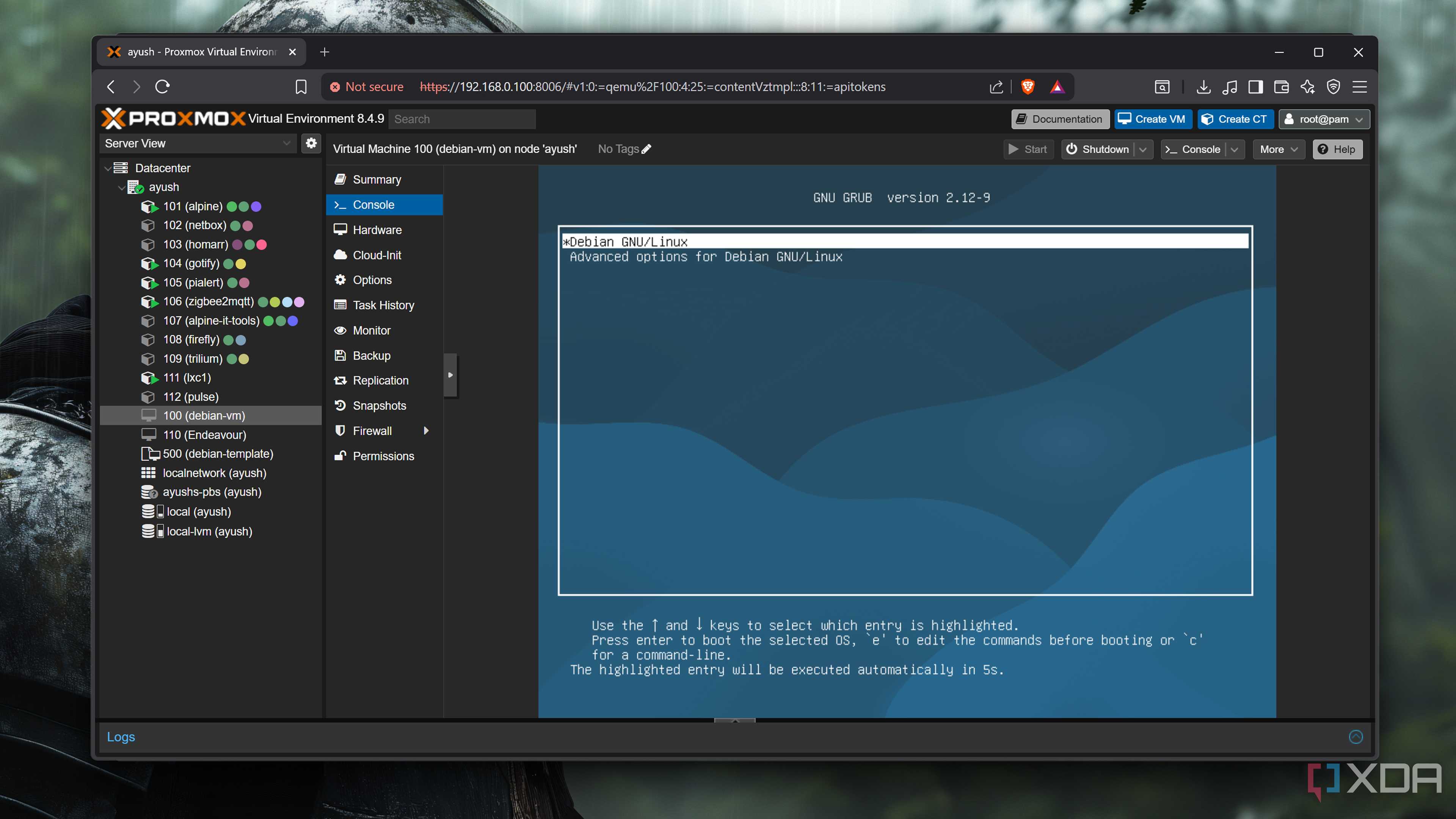 A VM created using an Ansible playbook