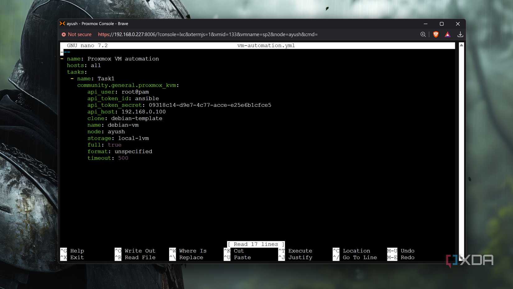 An Ansible playbook for a Proxmox VM