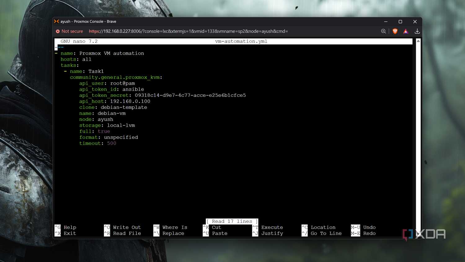 An Ansible playbook for a Proxmox VM