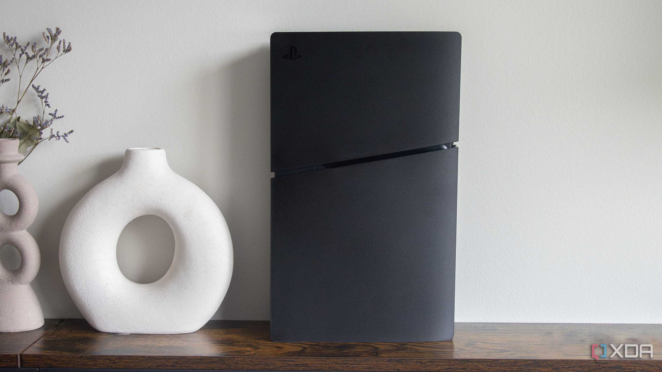 The PlayStation 5 Slim sitting on a table