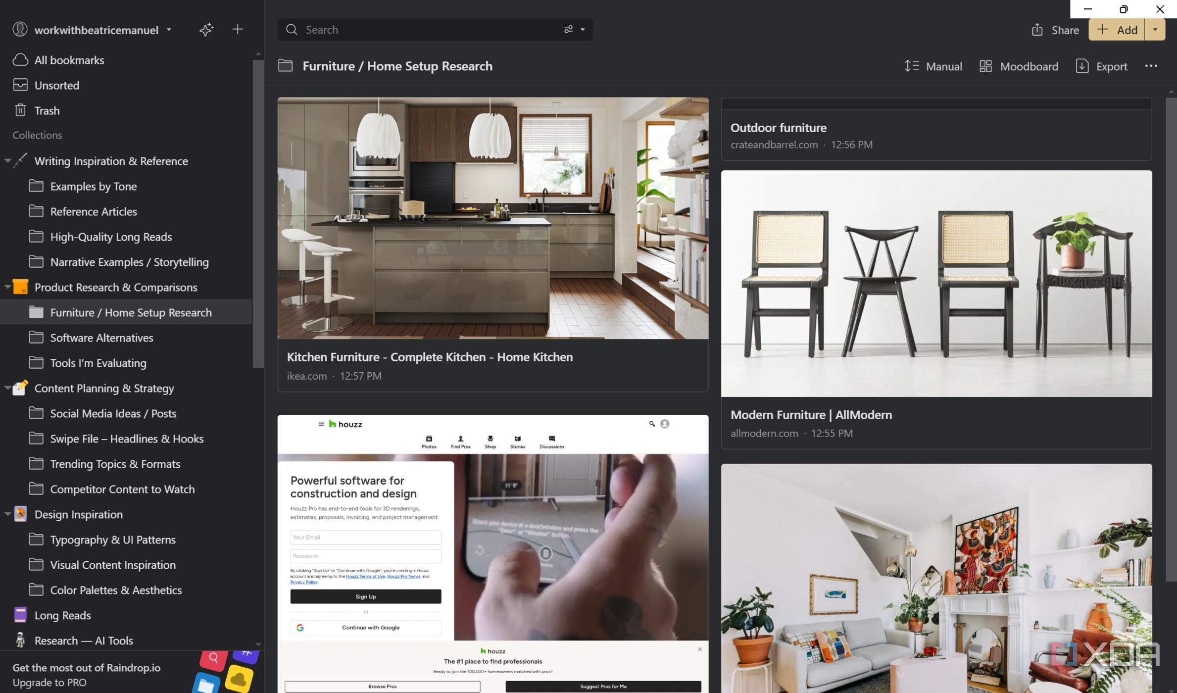 I ditched my browser's bookmarks for Raindrop.io, and I finally feel ...