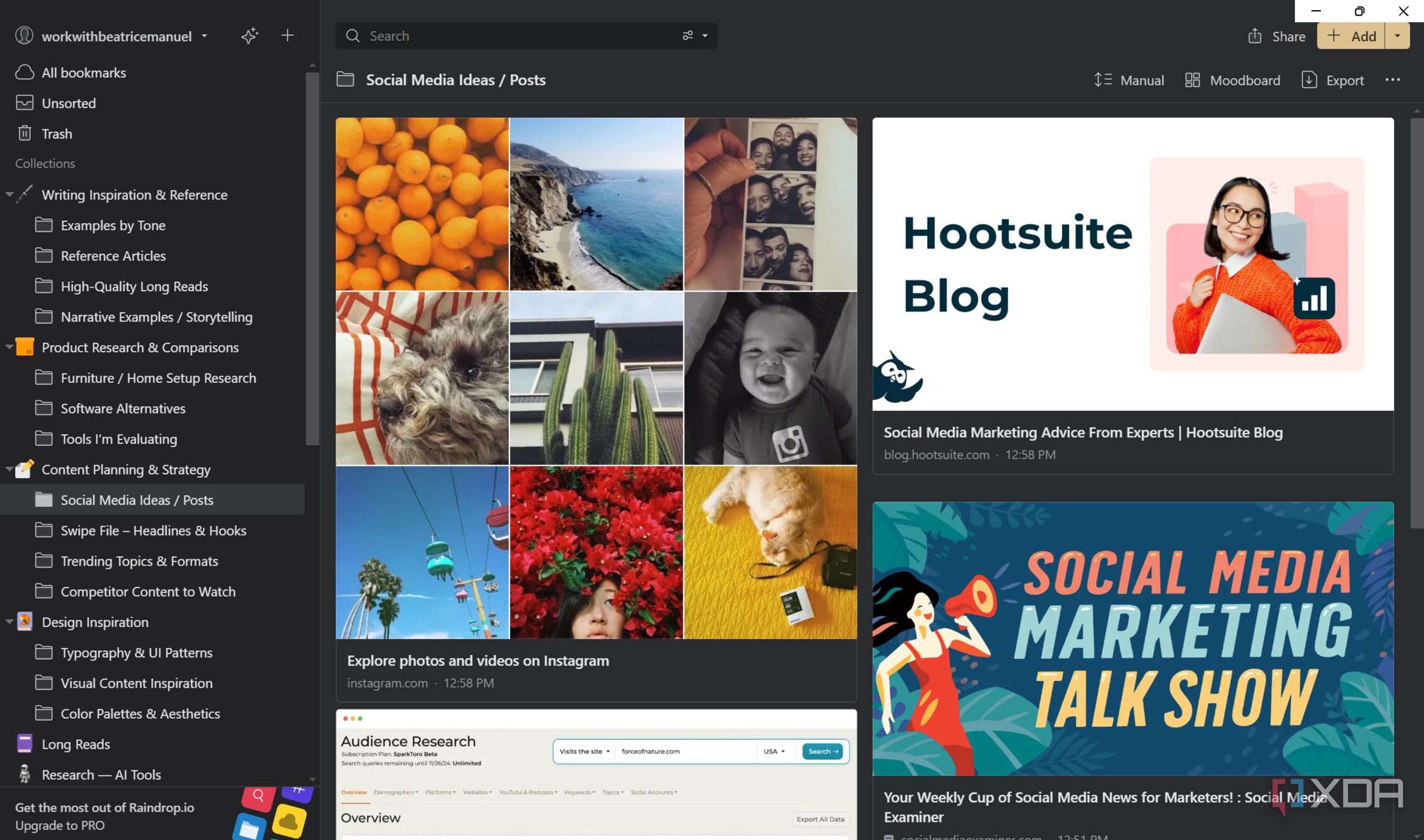 I ditched my browser's bookmarks for Raindrop.io, and I finally feel ...