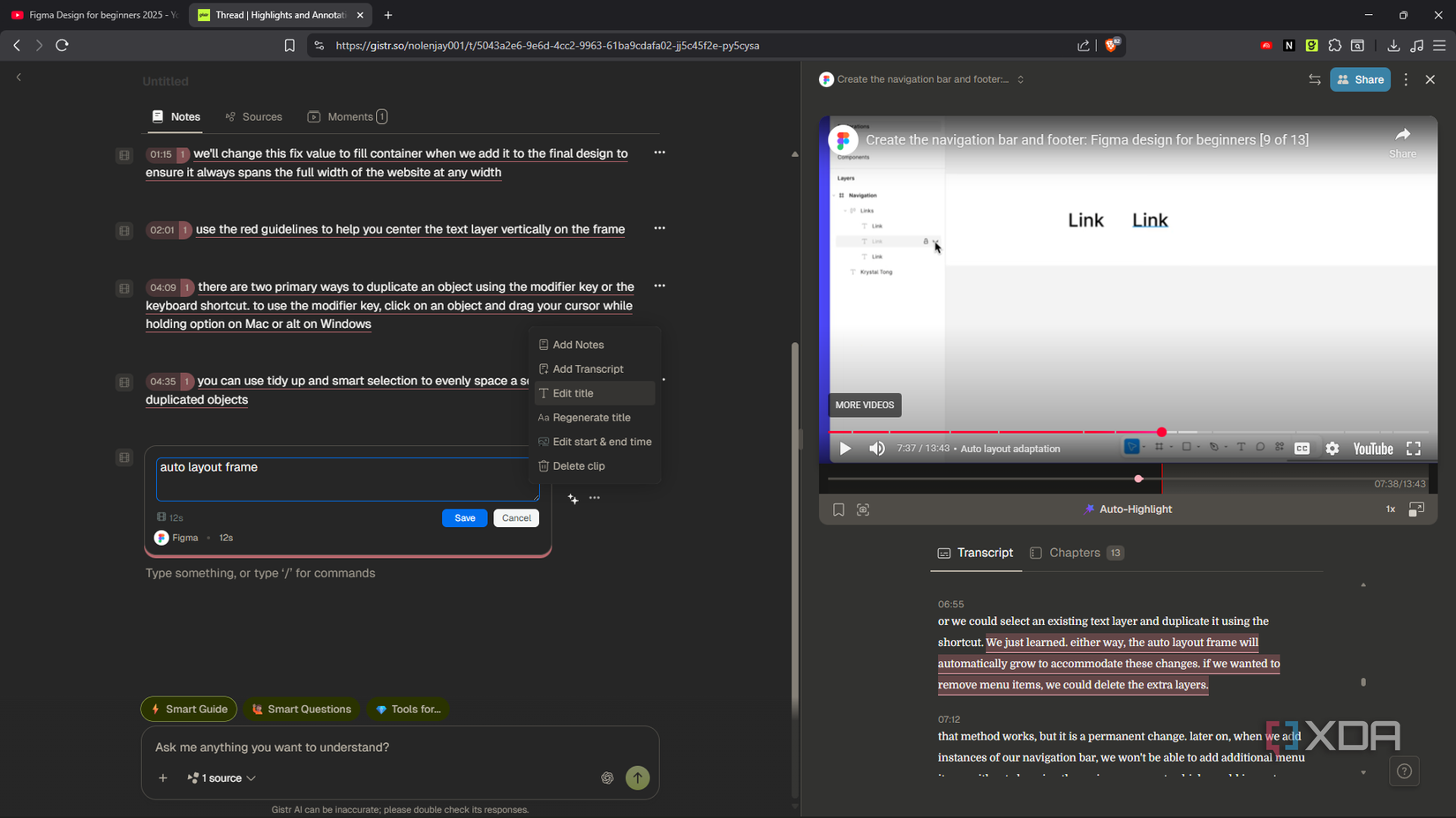 Cambiar el nombre del momento en Gistr