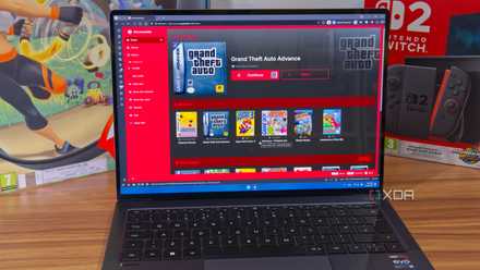 A laptop displaying the RetroAssembly home page in a web browser