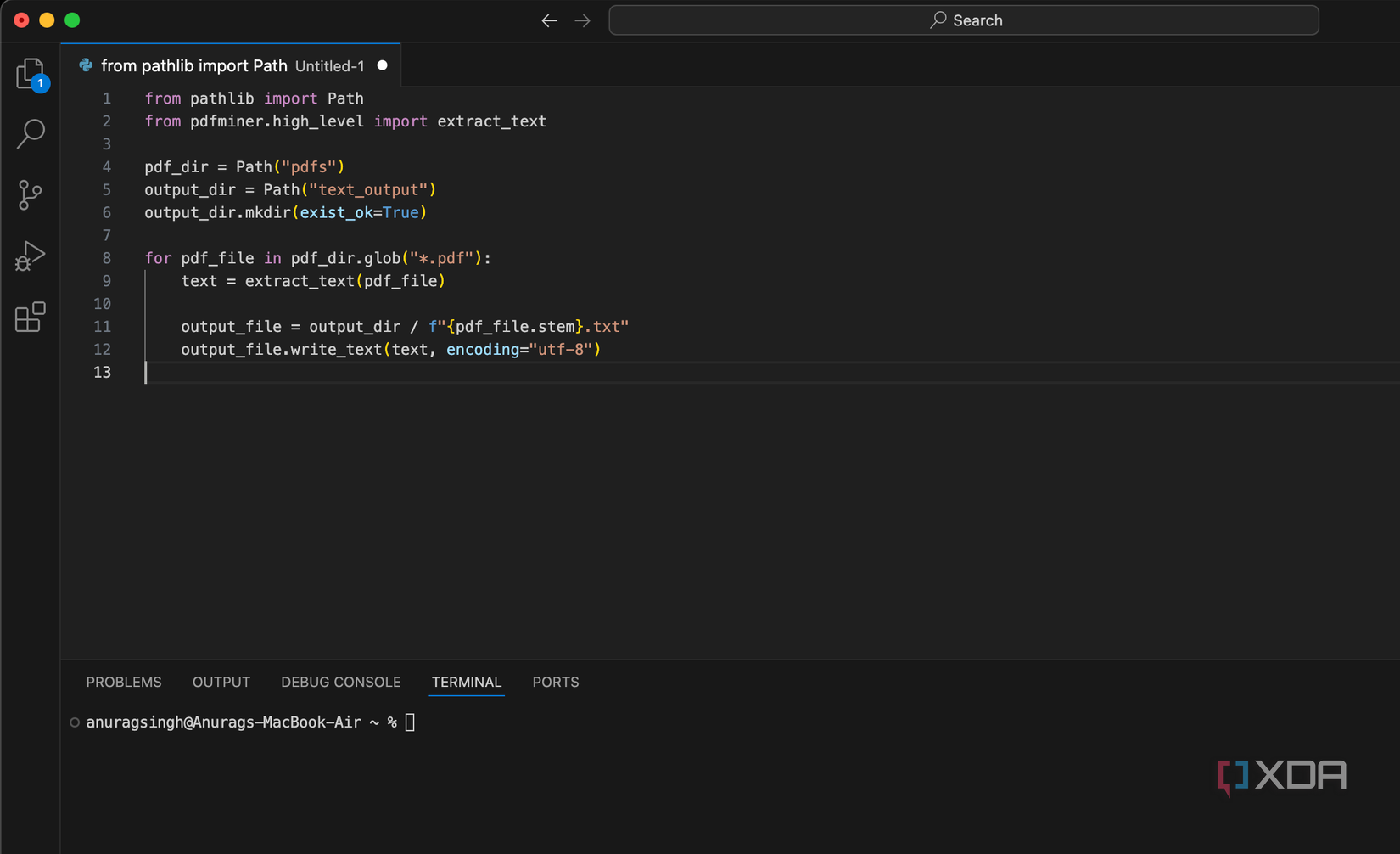 pdfminer en código VS