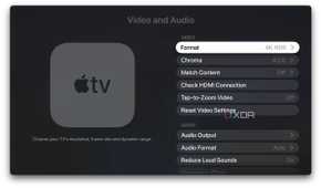 A screenshot of selecting Video Format on Apple TV 4K