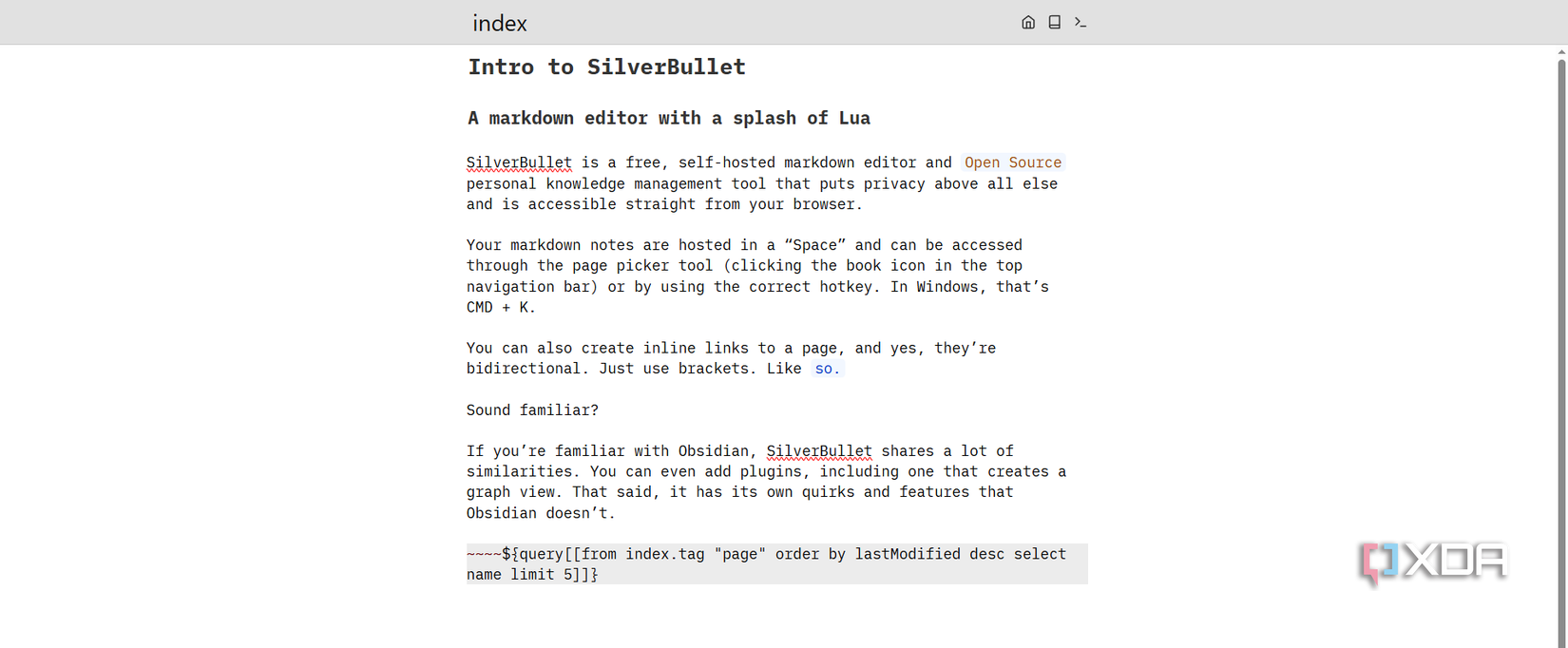 Silverbullet is a clean, easy-to-use, self-hosted notes app you need to try