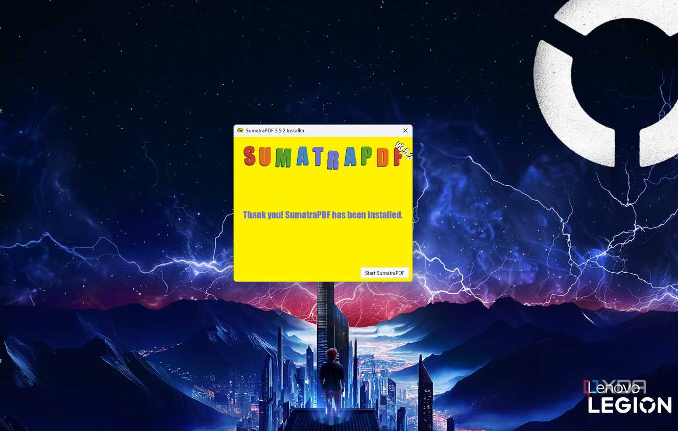 sumatrapdf installed on windows laptop