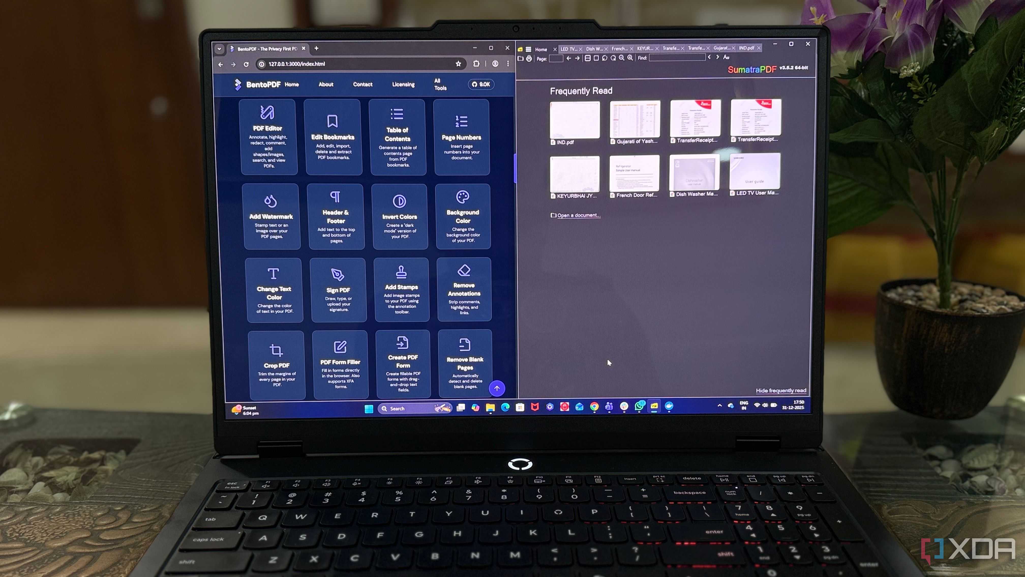 Two app PDF setup on laptop screen