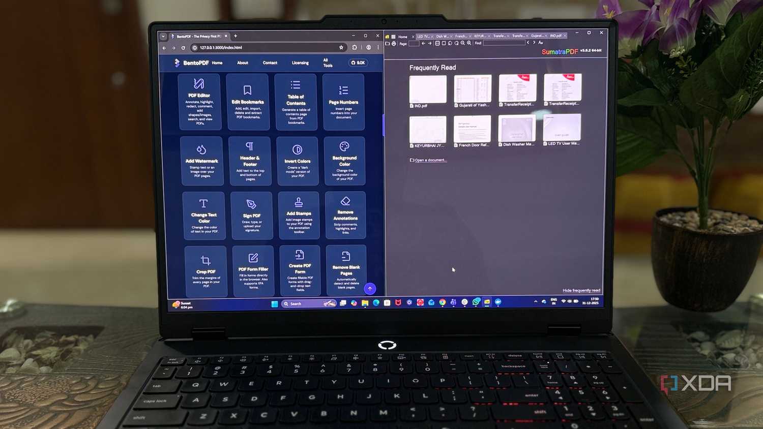Two app PDF setup on laptop screen