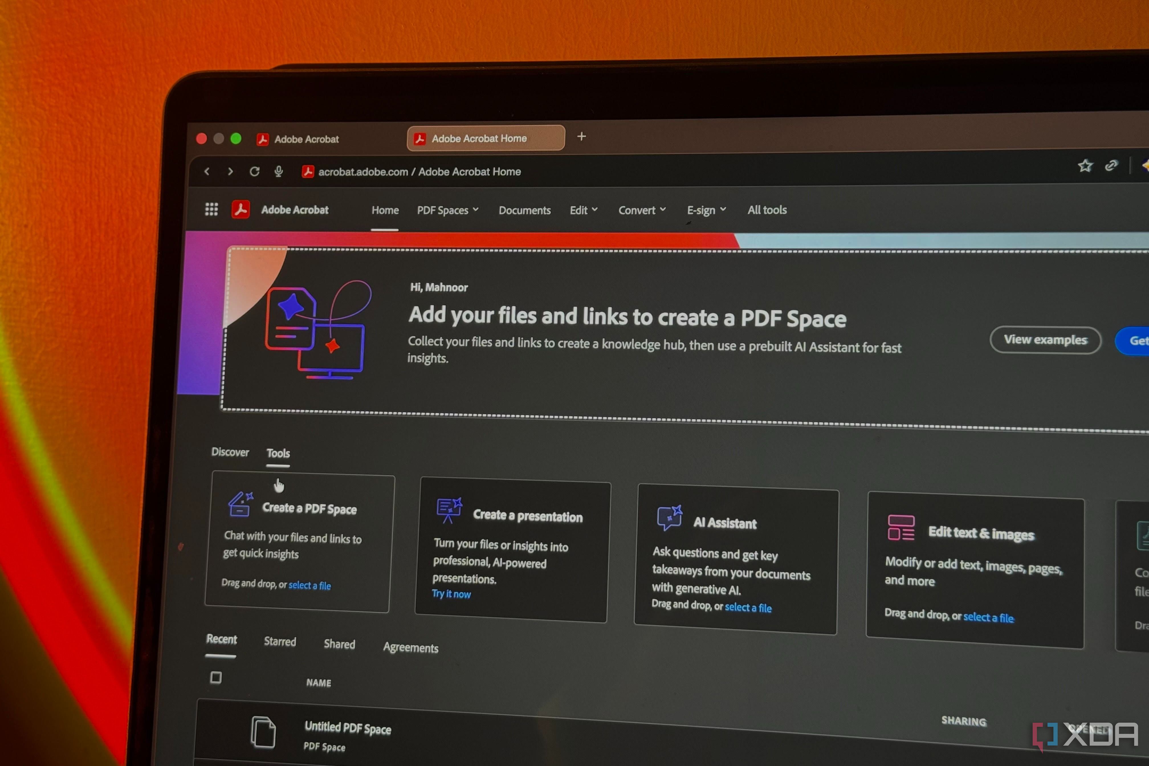 adobe acrobat pdf spaces feature displayed on mac-1