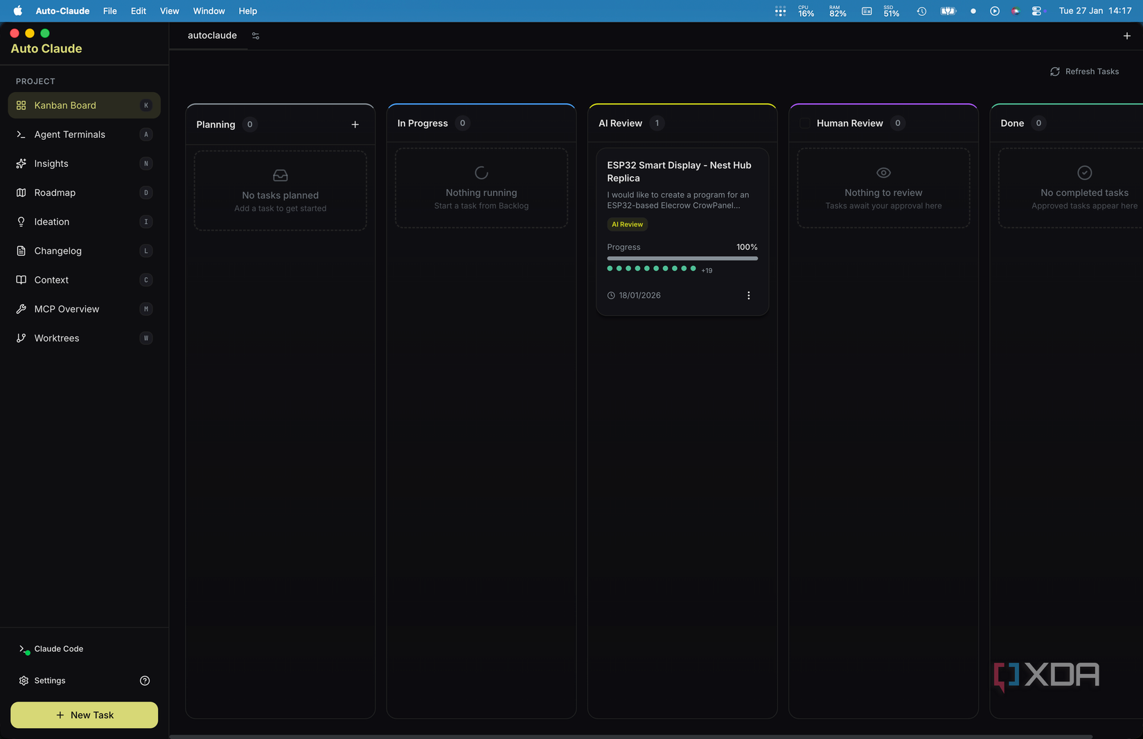 Tablero Kanban automático de Claude