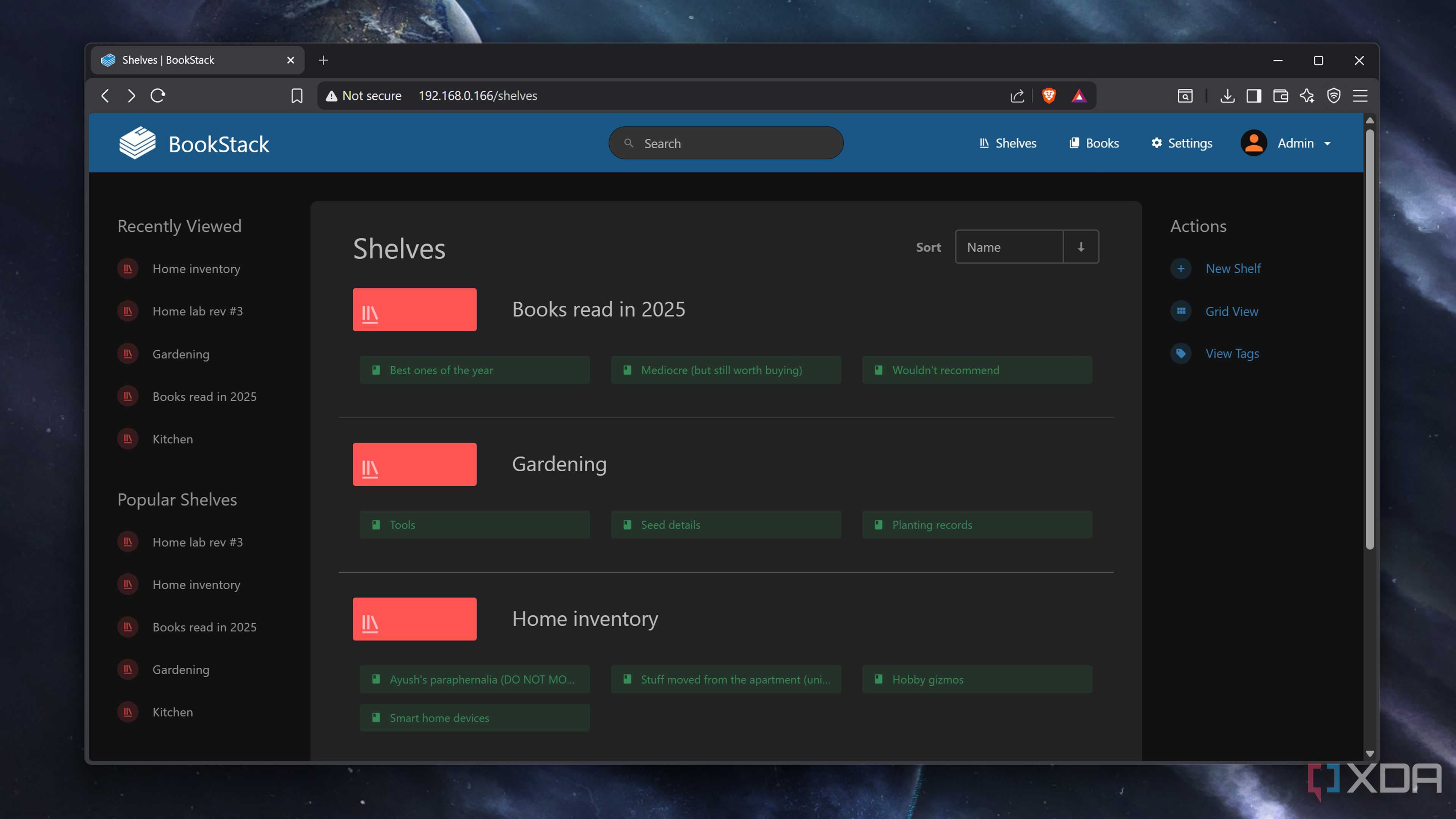 Adding shelves to BookStack