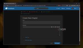 Creating a new chapter in BookStack