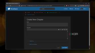 Creating a new chapter in BookStack