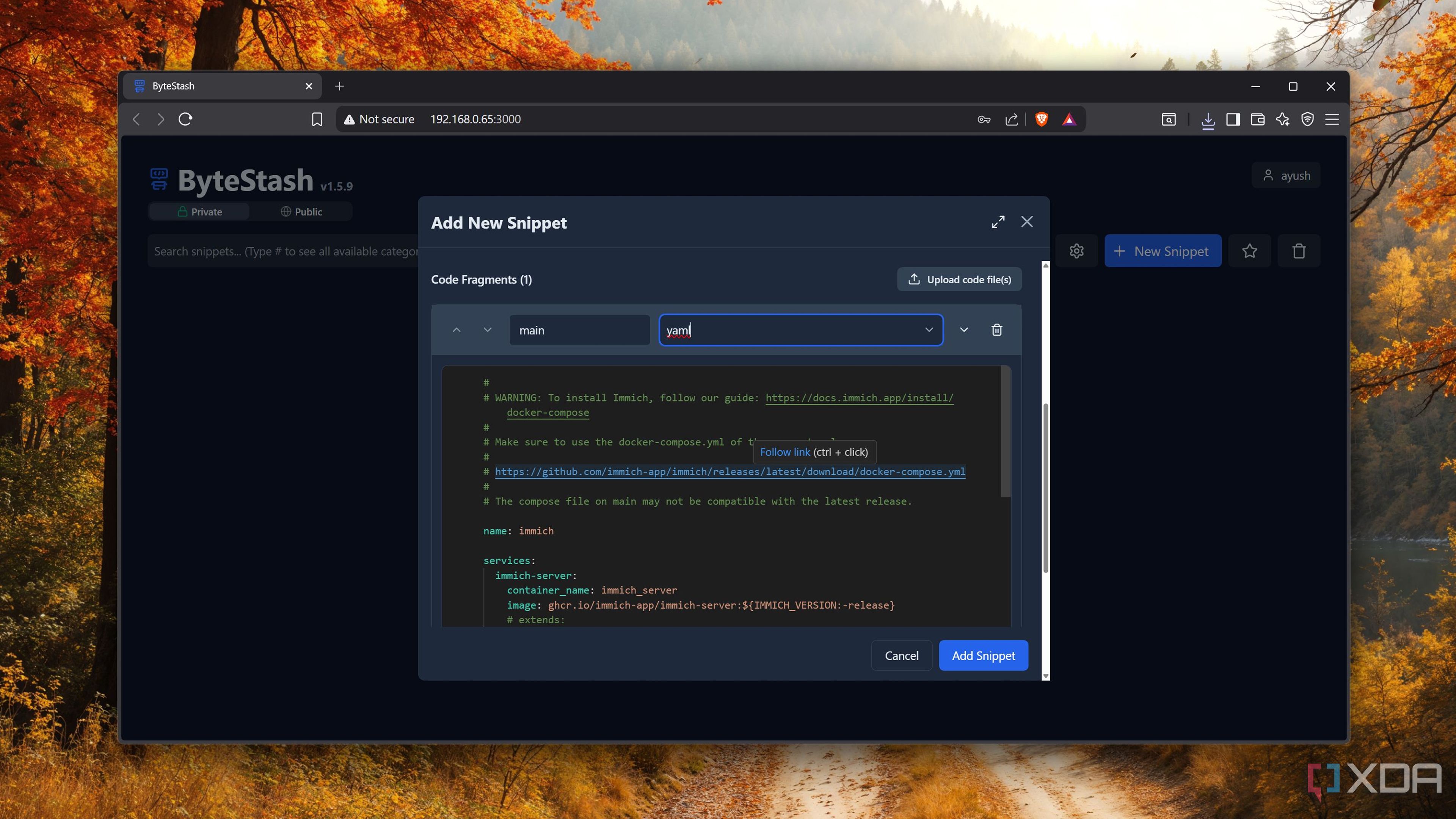 ByteStash is a self-hosted GitHub Gist alternative that lets you share ...