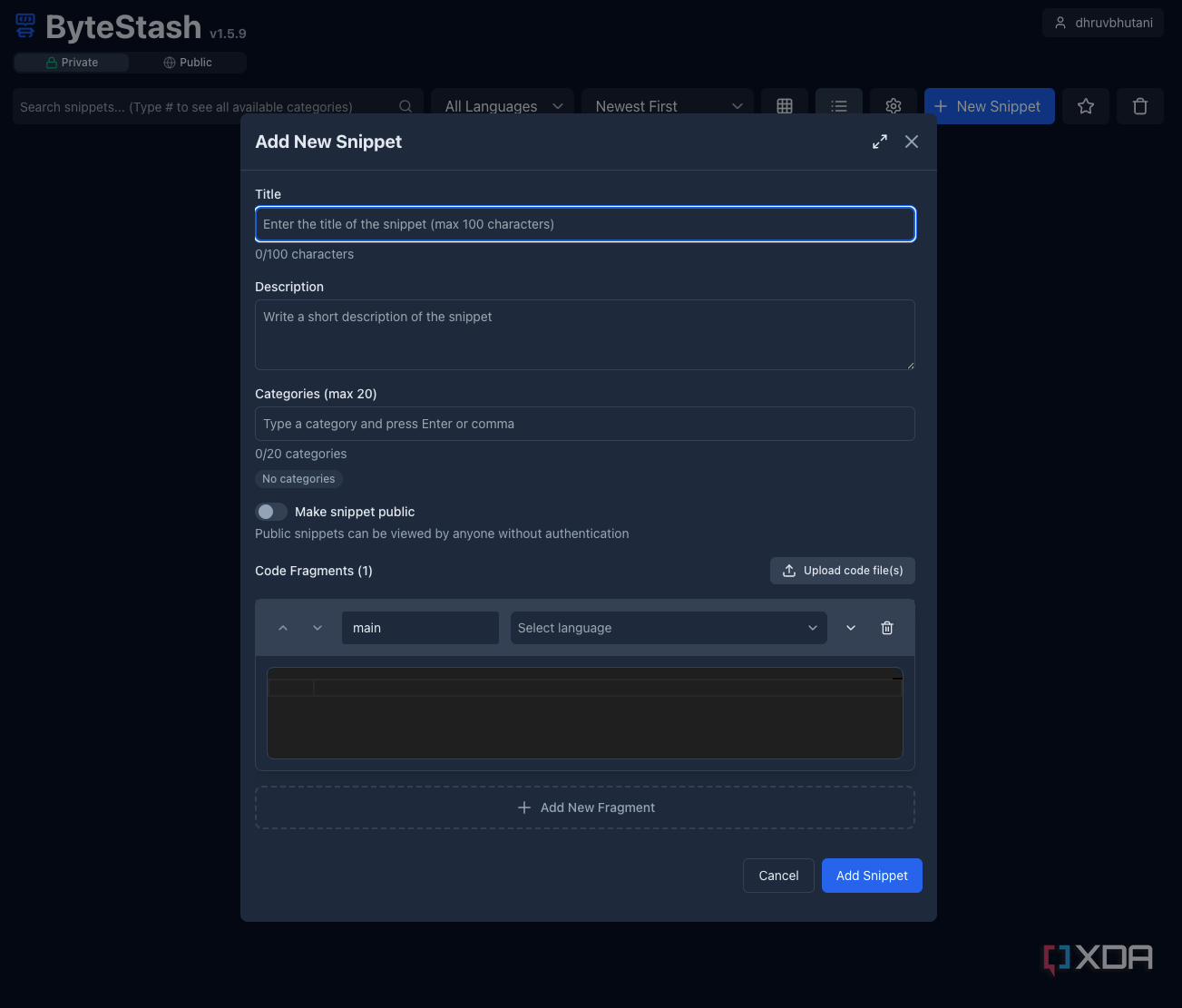 This minimalist snippet tool is exactly what every hobbyist developer needs
