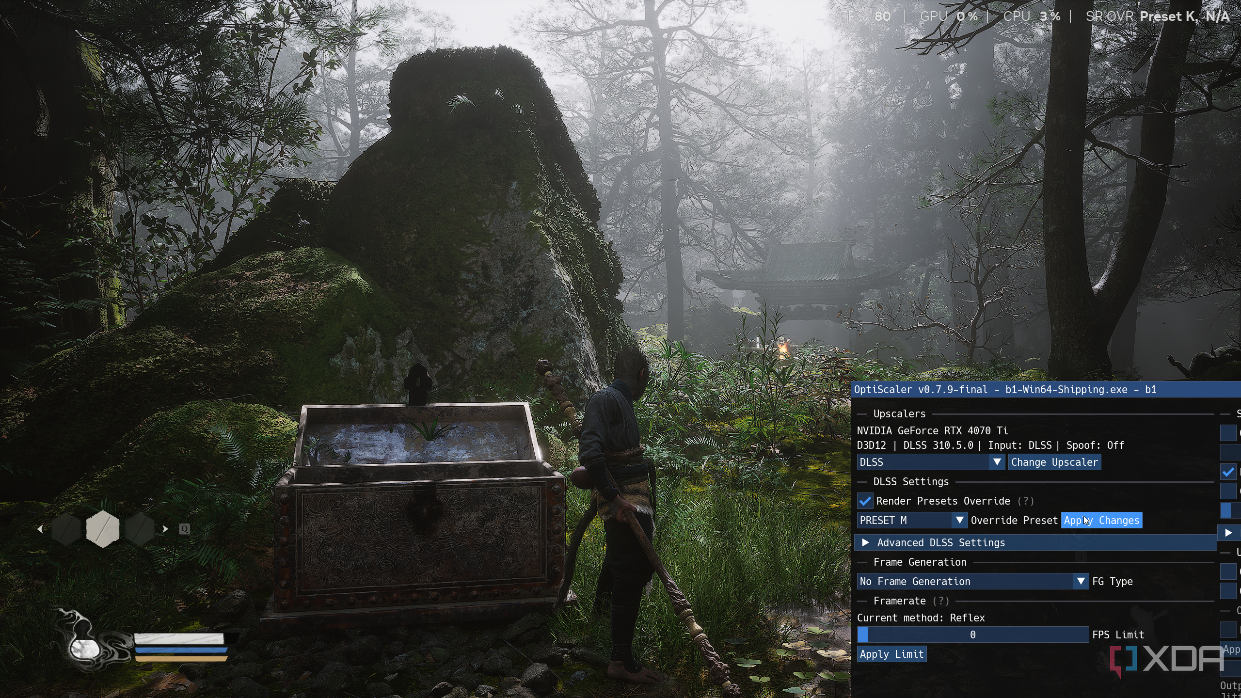Changing DLSS Presets in game with OptiScaler.