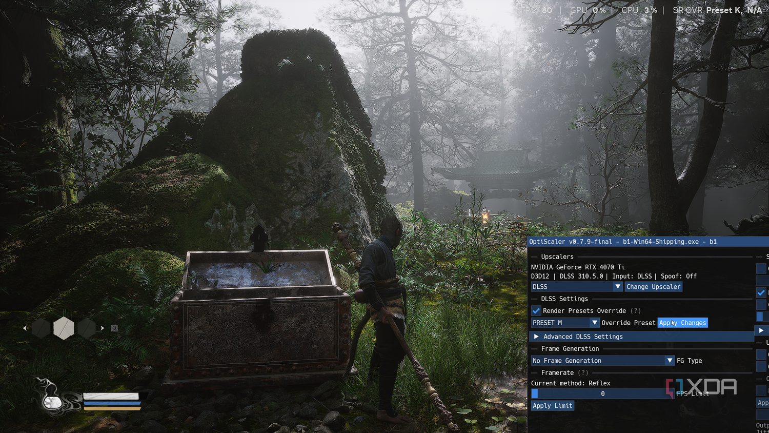 Changing DLSS Presets in game with OptiScaler.