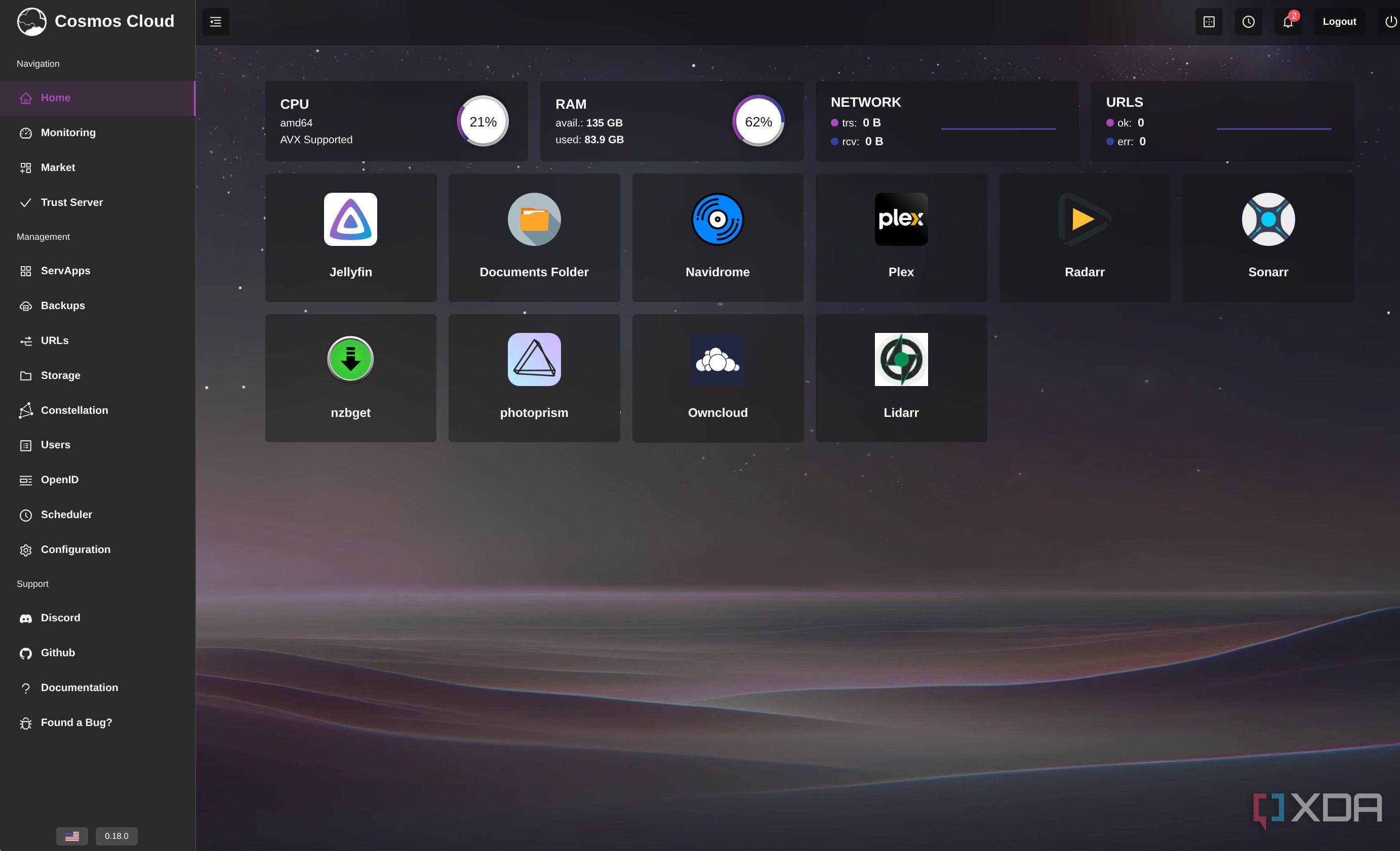 Cosmos server is the best all-in-one package to manage your server and ...
