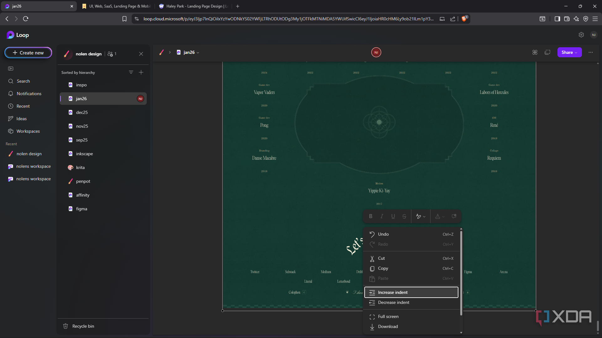 I started using Microsoft Loop for graphics work, and I should have ...