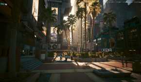 Cyberpunk 2077 running on a 1080p display.