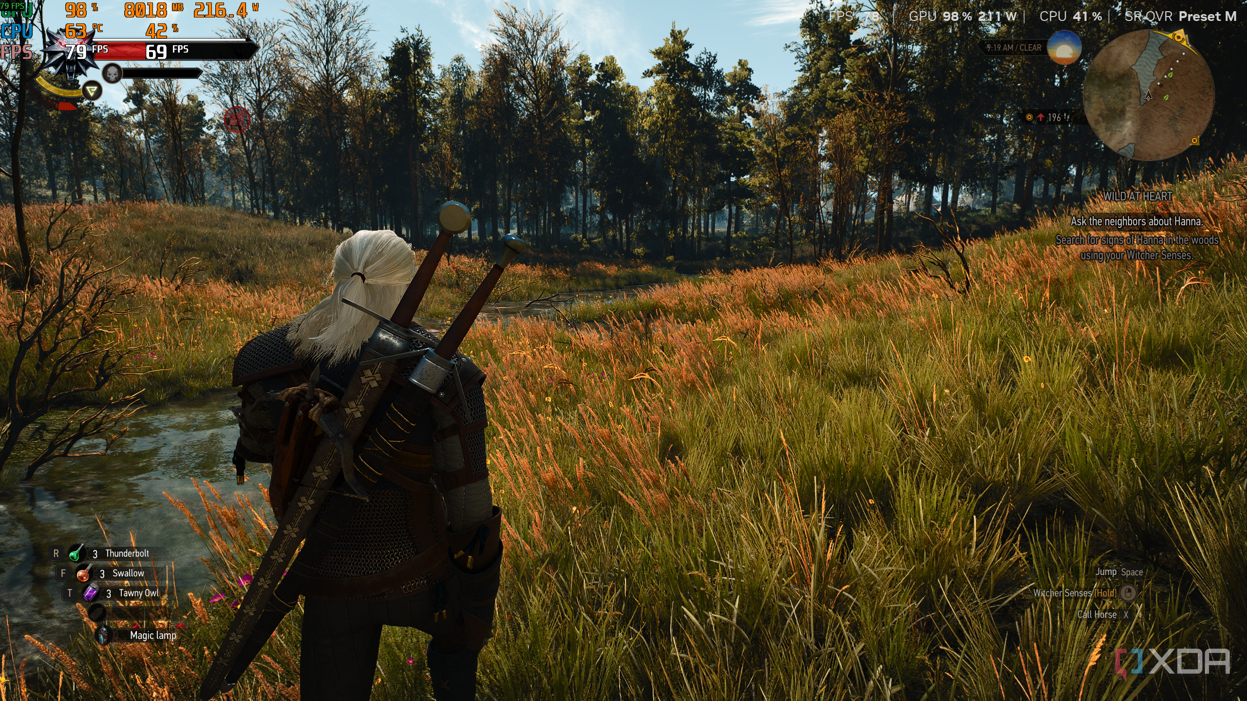 Geralt walking in The Witcher 3 — DLSS 4.5.