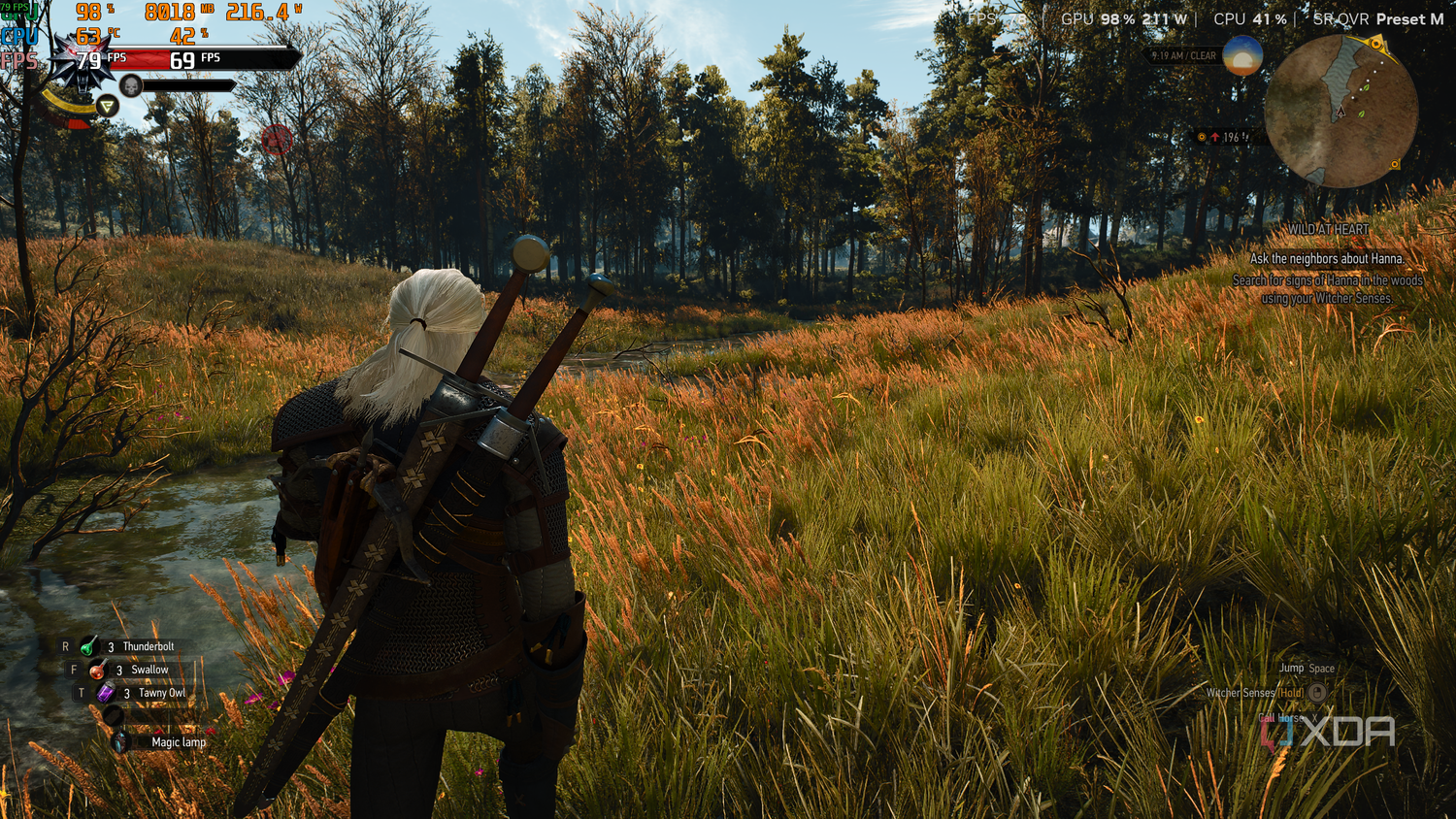 Geralt walking in The Witcher 3 — DLSS 4.5.