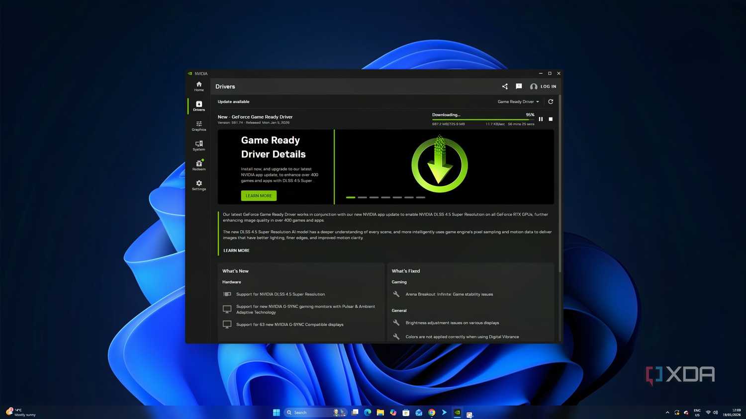 Instructions to update Nvidia Game Ready Driver are displayed on the image.