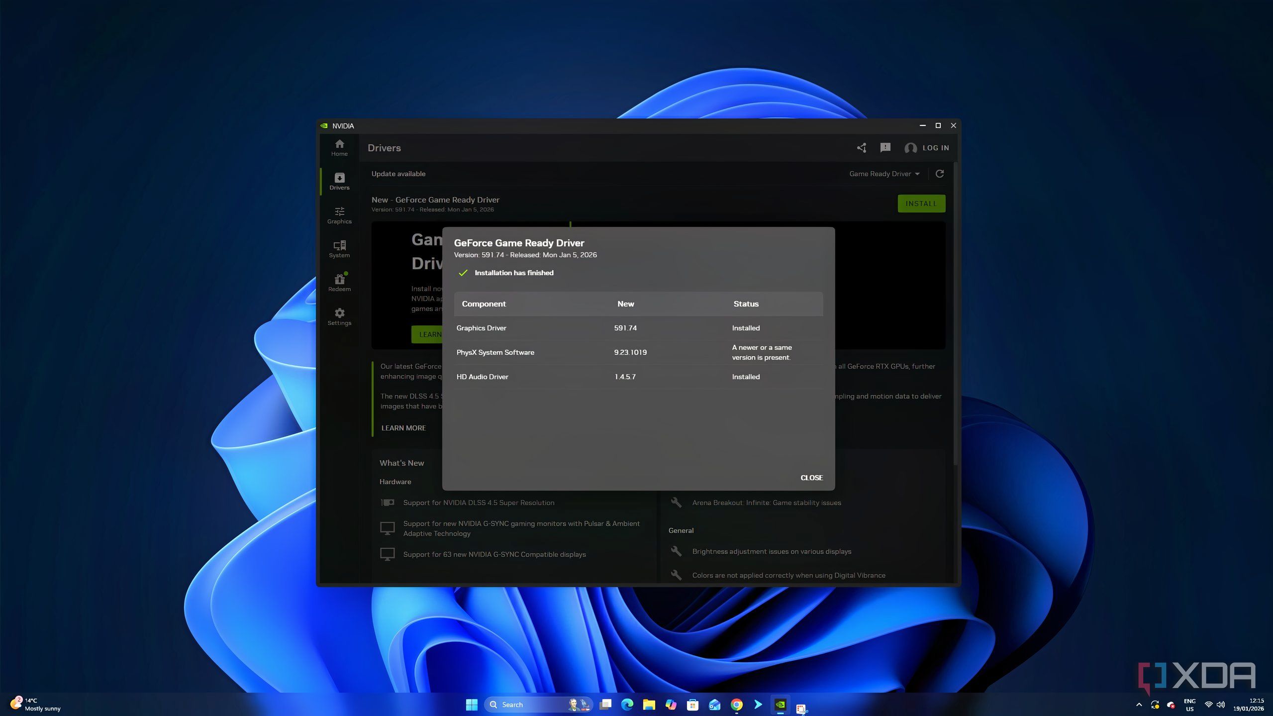Instructions to update Nvidia Game Ready Driver are displayed on the image. 