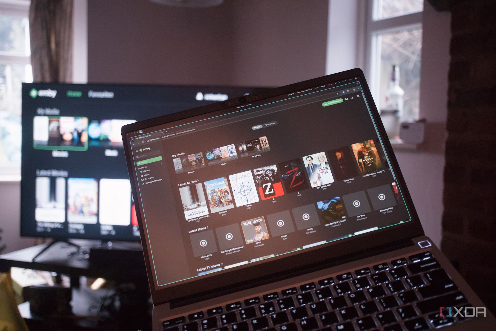 Emby running in browser and Google TV