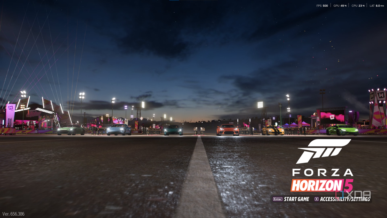 A still from Forza Horizon 5 home screen.