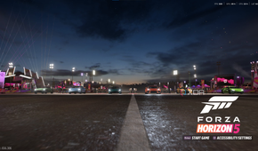 A still from Forza Horizon 5 home screen.