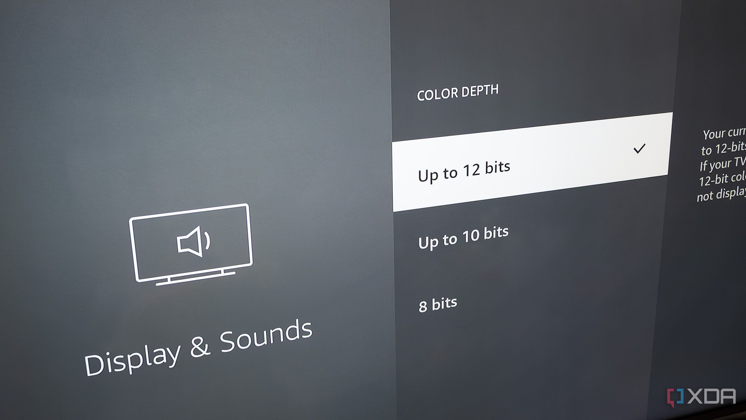 The Fire TV Stick 4K's color settings