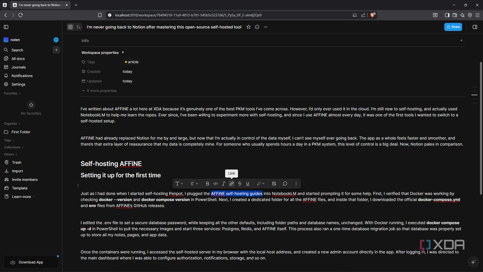 I'm never going back to Notion after mastering this open-source self ...