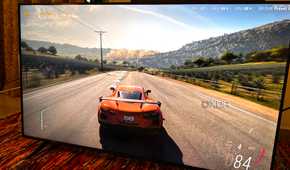Forza Horizon 5 running on a 4K TV.