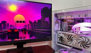A gaming PC setup with an NZXT H9 Flow case.