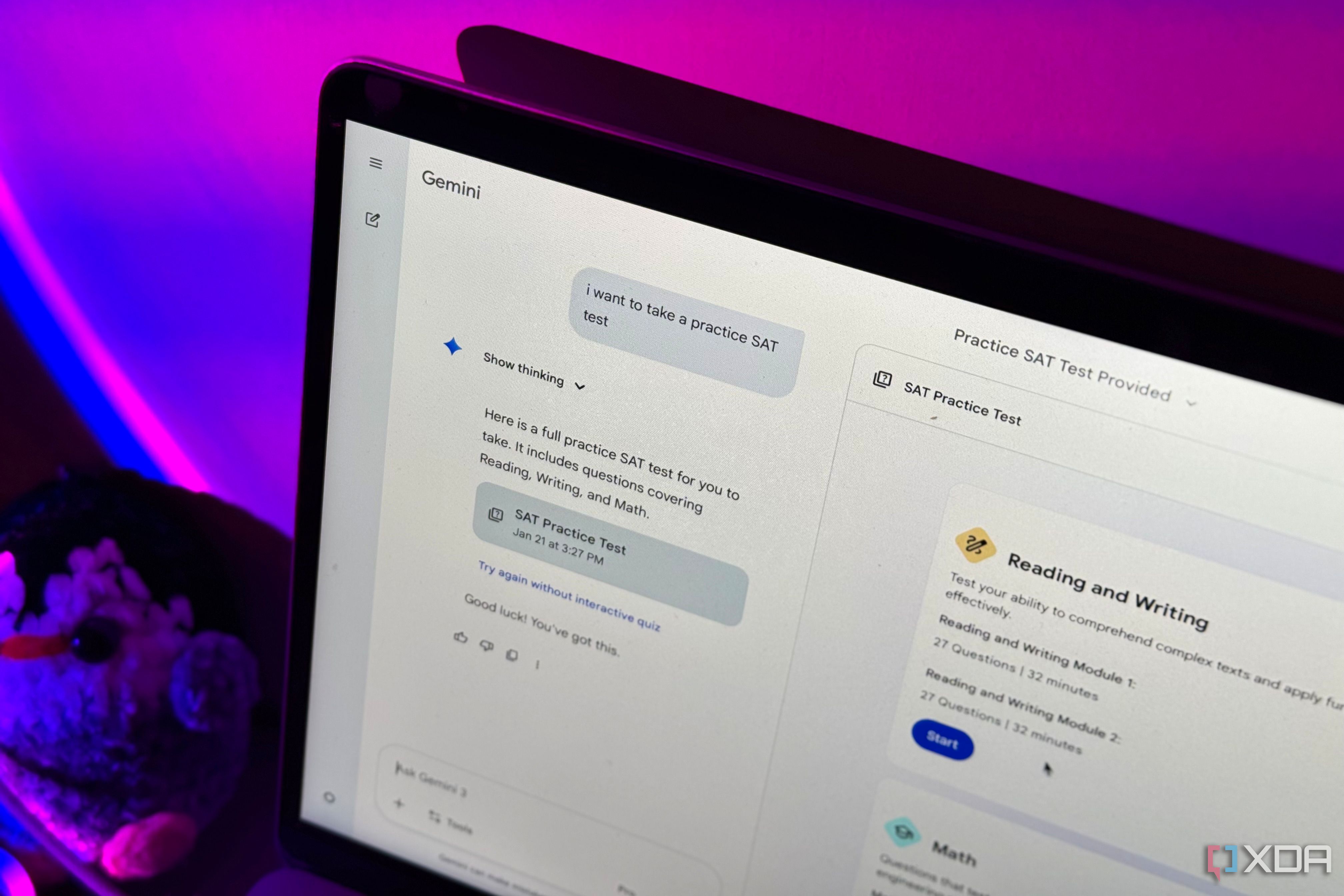 gemini sat prep feature displayed on macbook