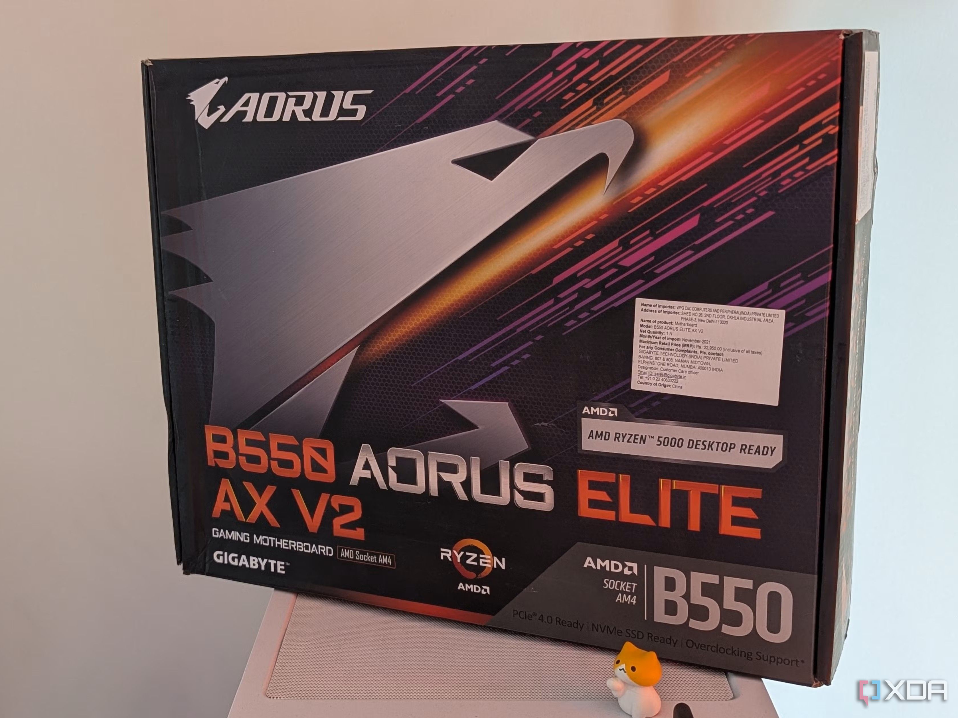 An image of a Gigabyte Aorus Elite Motherboard. 