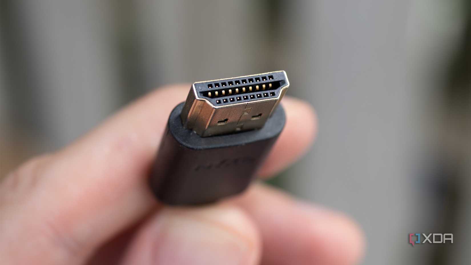 El extremo de un cable HDMI 