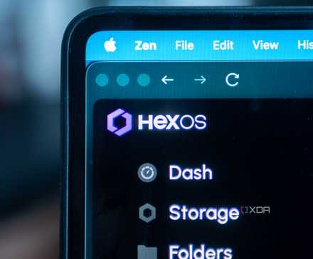 HexOS control panel in browser
