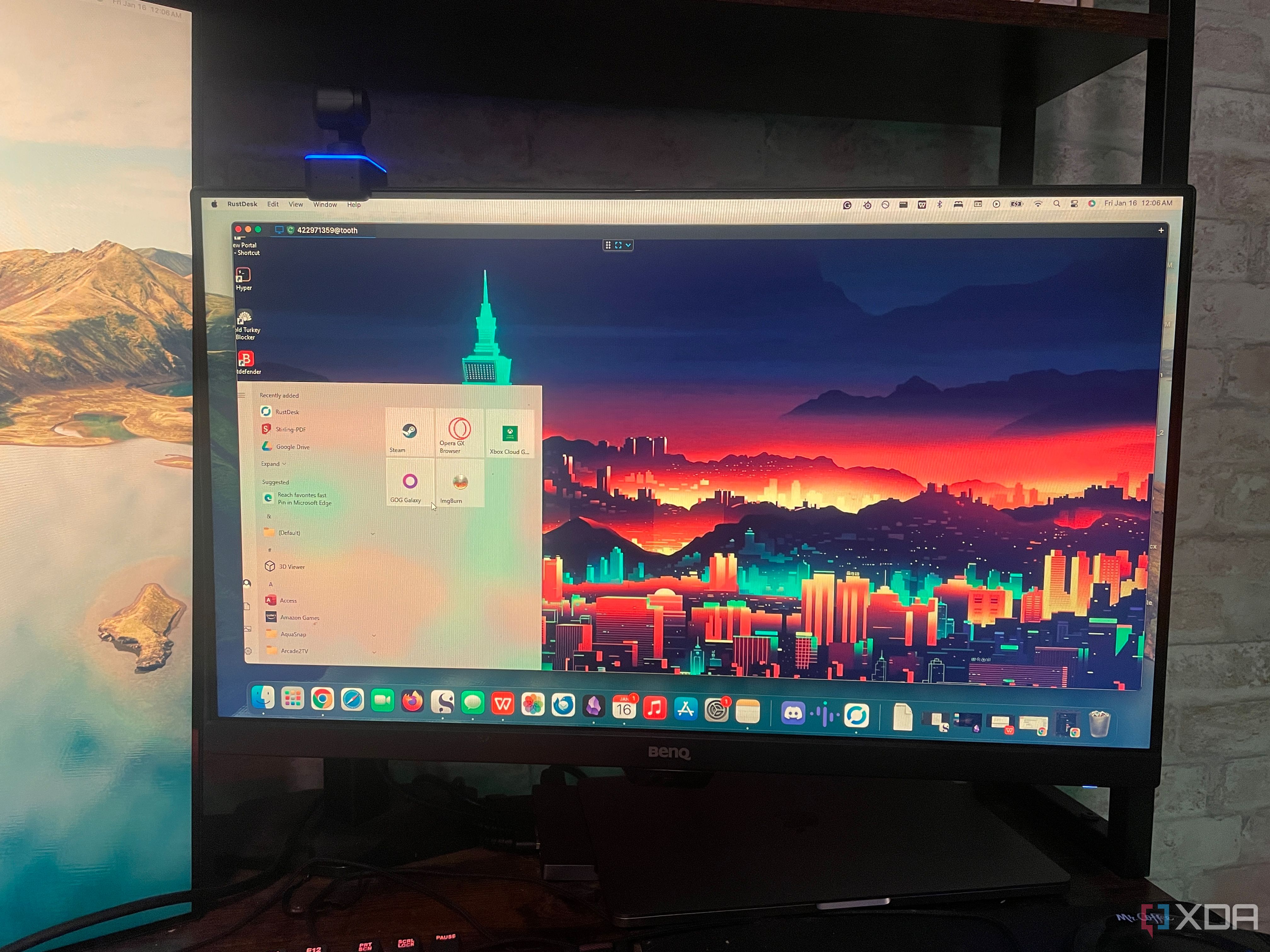 RustDesk running on a MacBook Pro. 